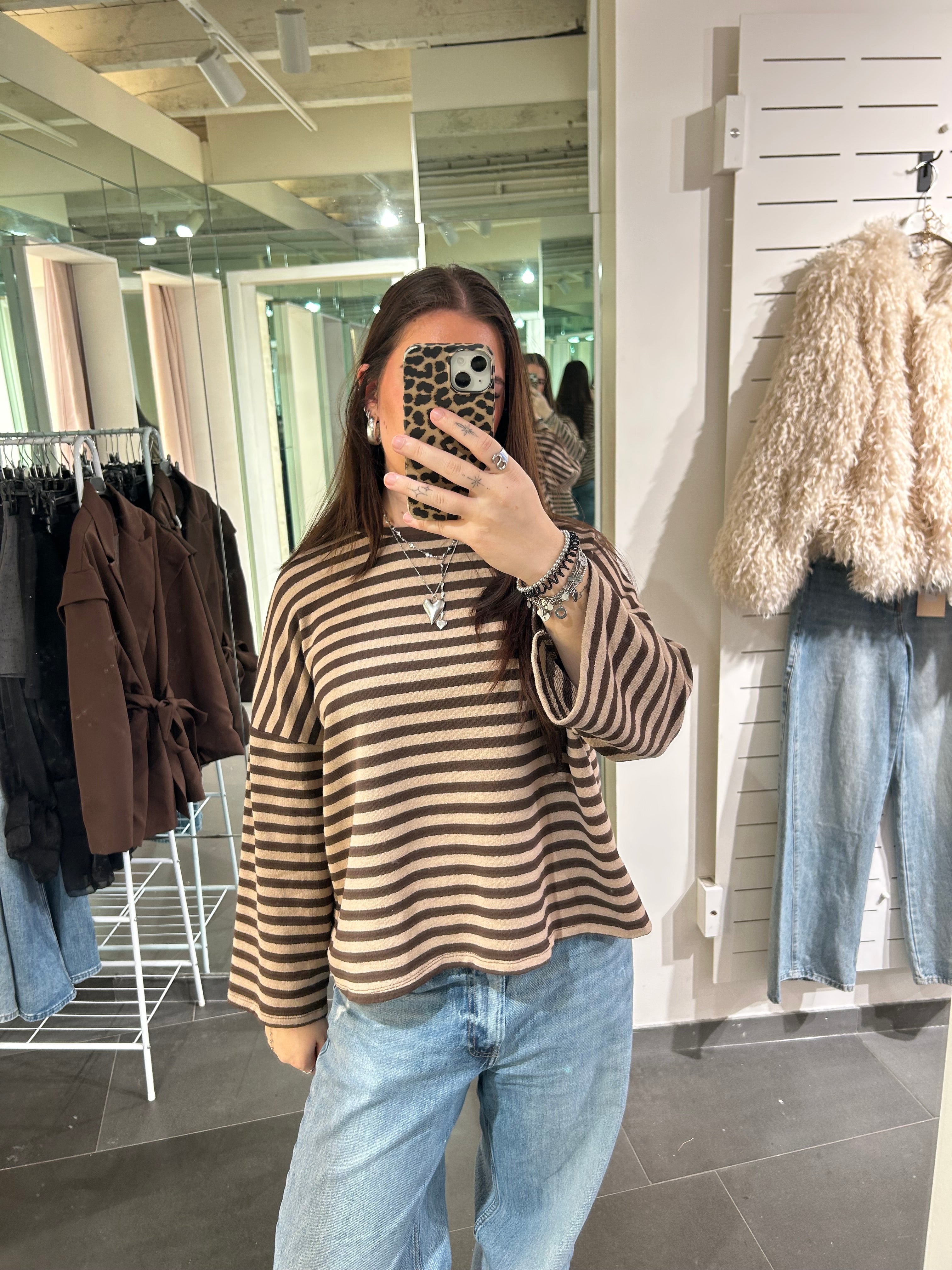 Longsleeve Striped Shirt Brown/Camel