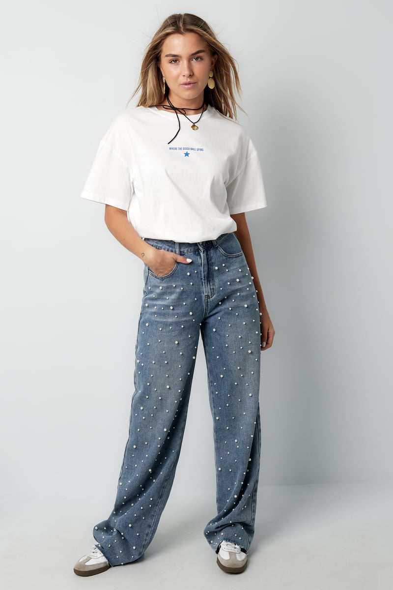 Denim jeans pearl adoration - blue
