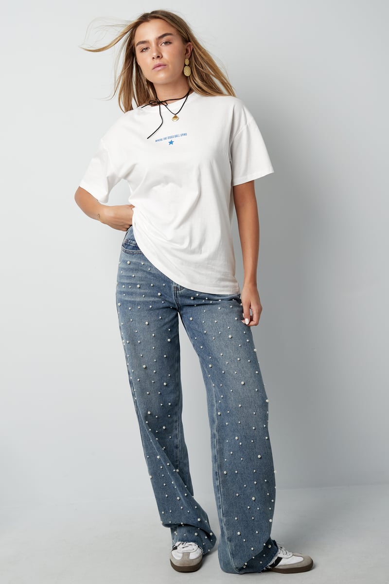 Denim jeans pearl adoration - blue