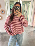 Longsleeve Striped Burgundy/Pink