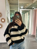 Classy Sweater Striped Black/Beige