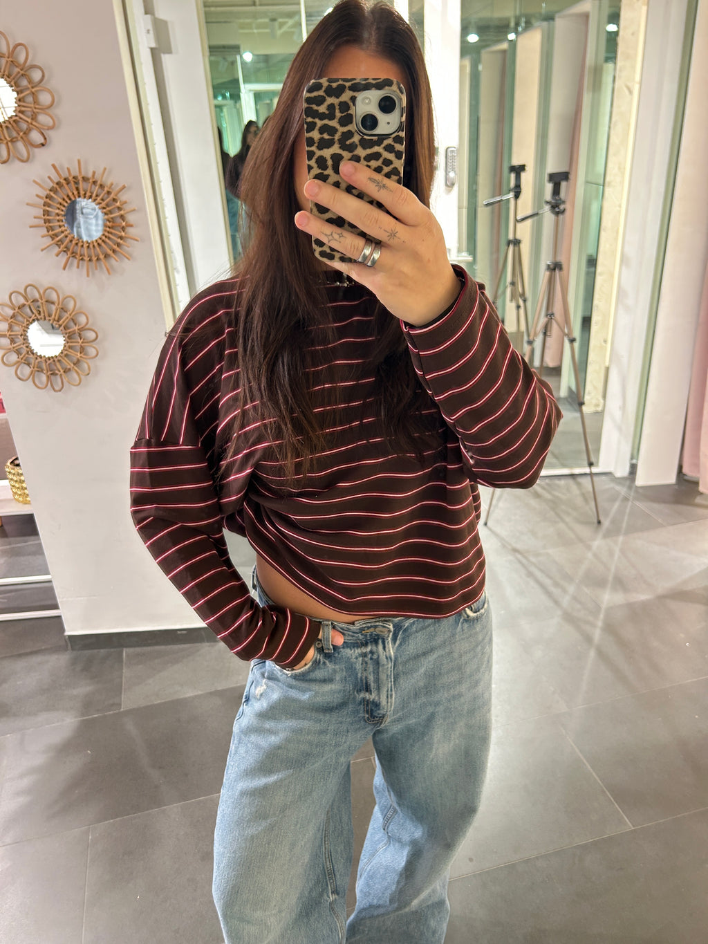 Longsleeve Striped Pink/Brown