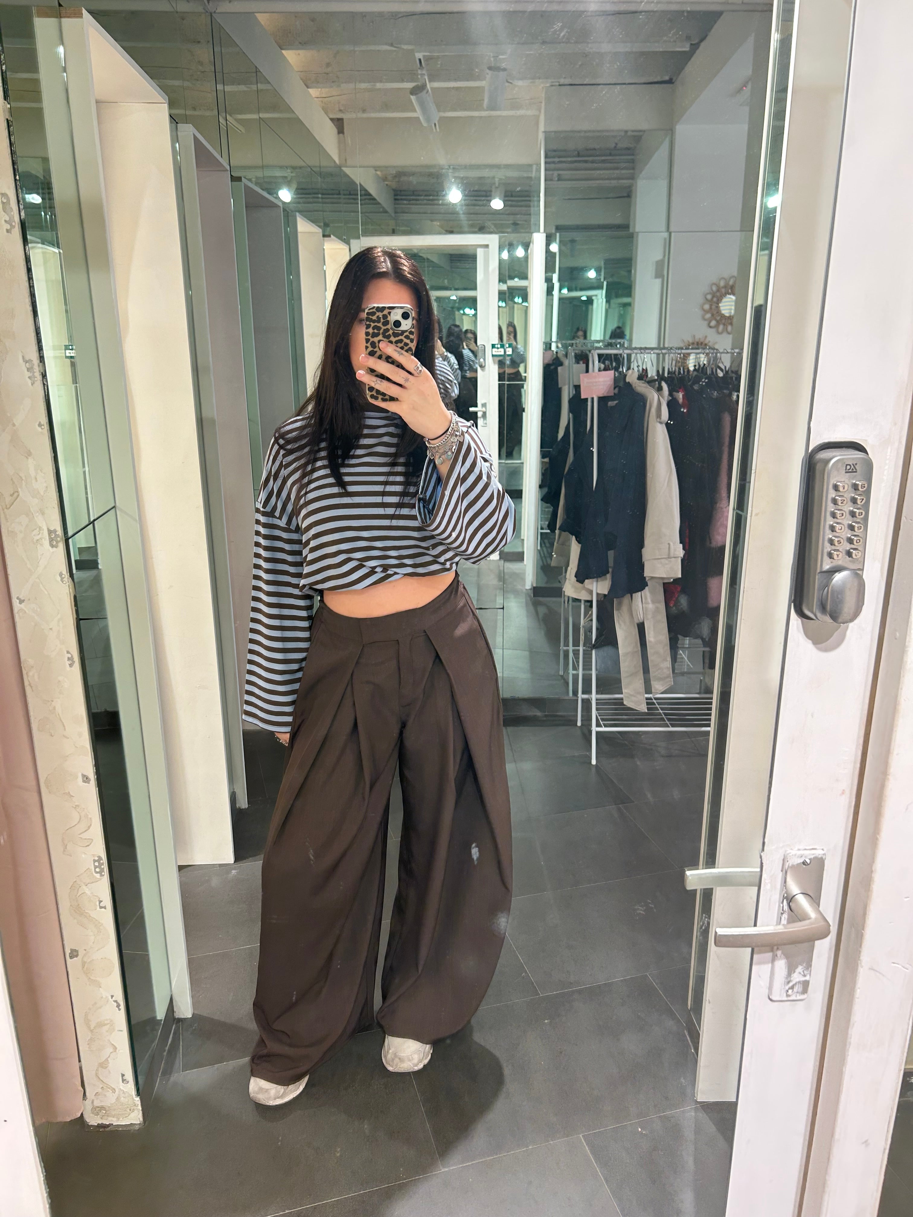 Mavie Wide Leg Pants Brown