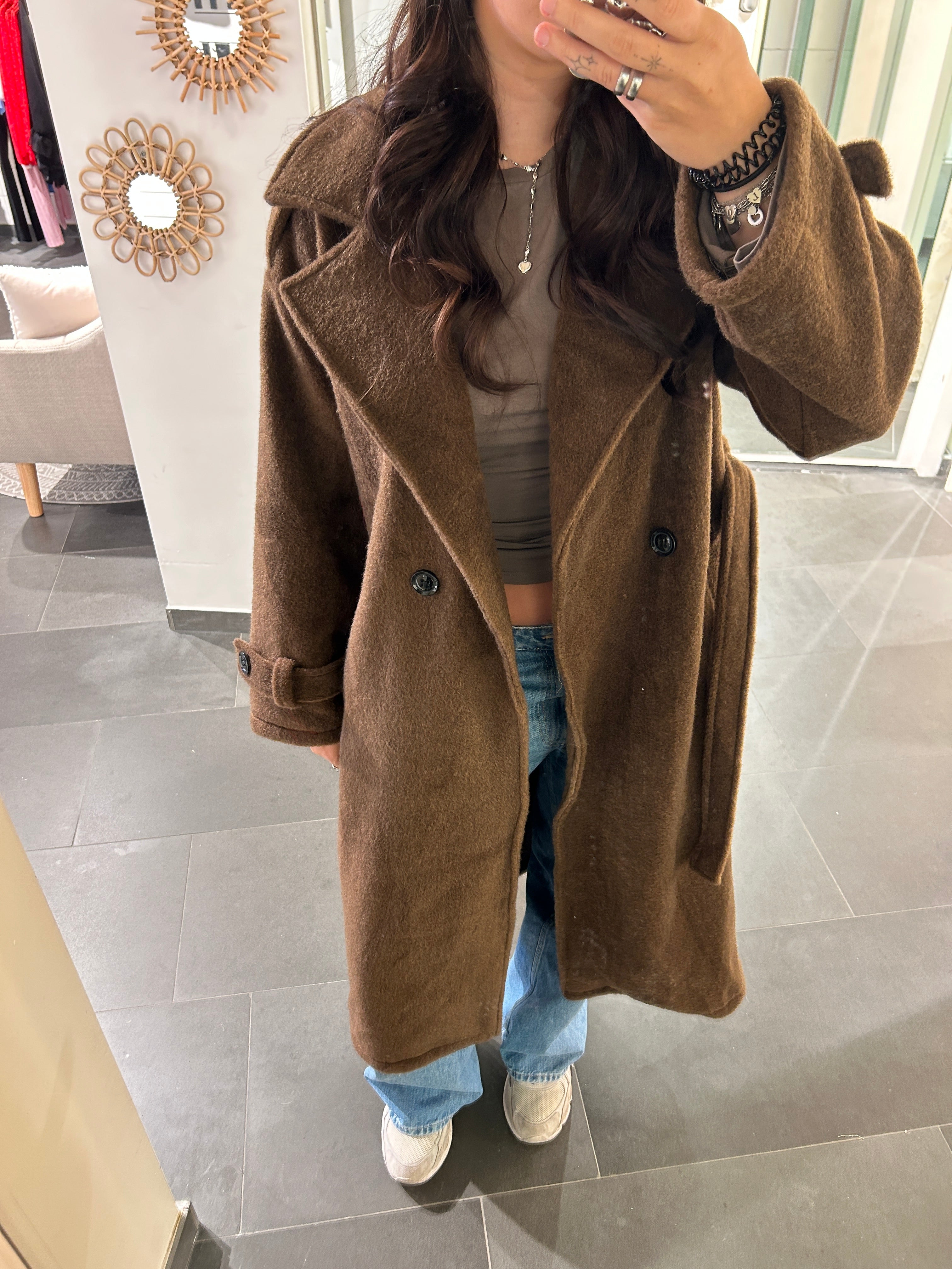 Fluffy Trenchcoat Brown