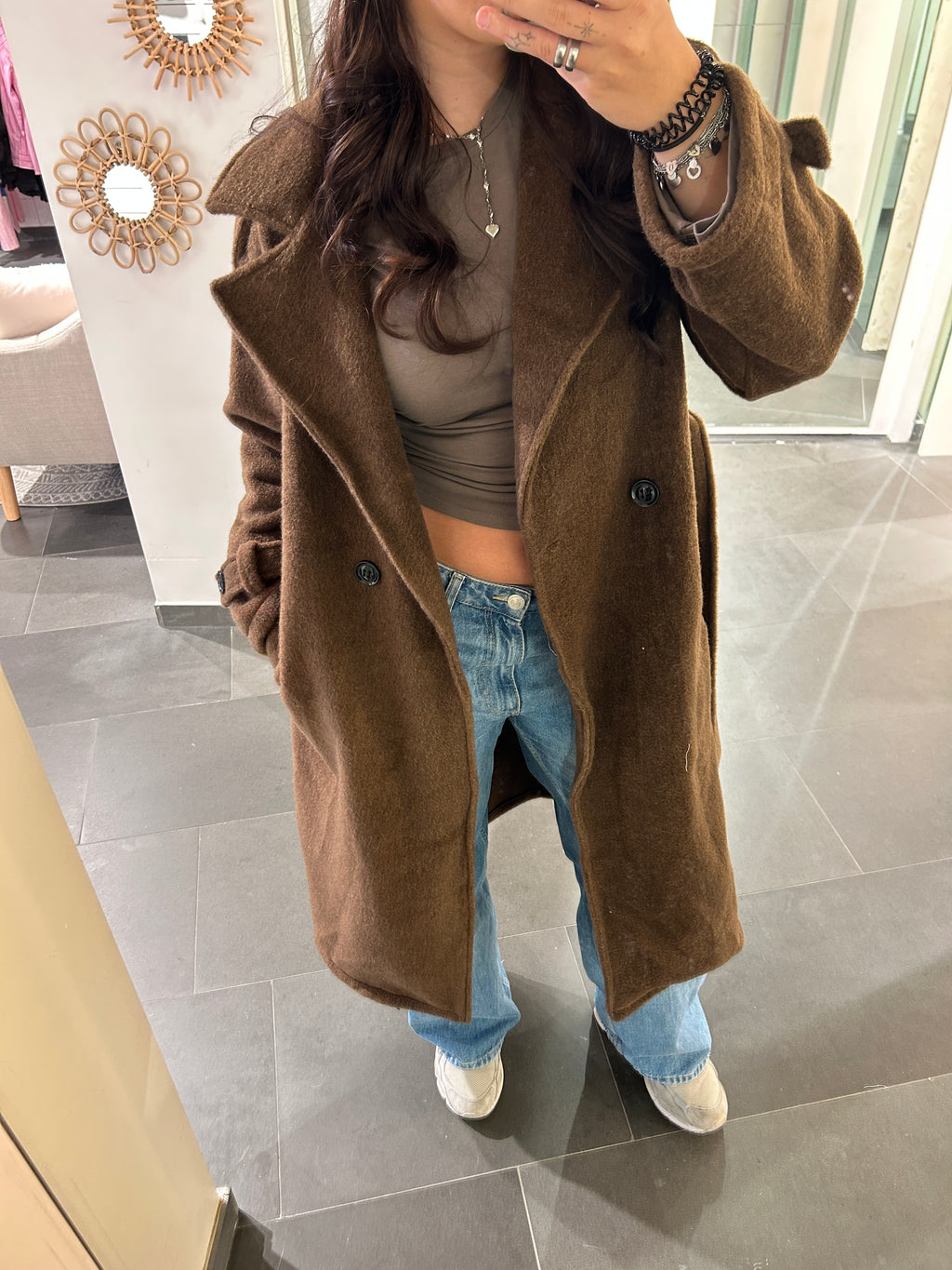 Fluffy Trenchcoat Brown