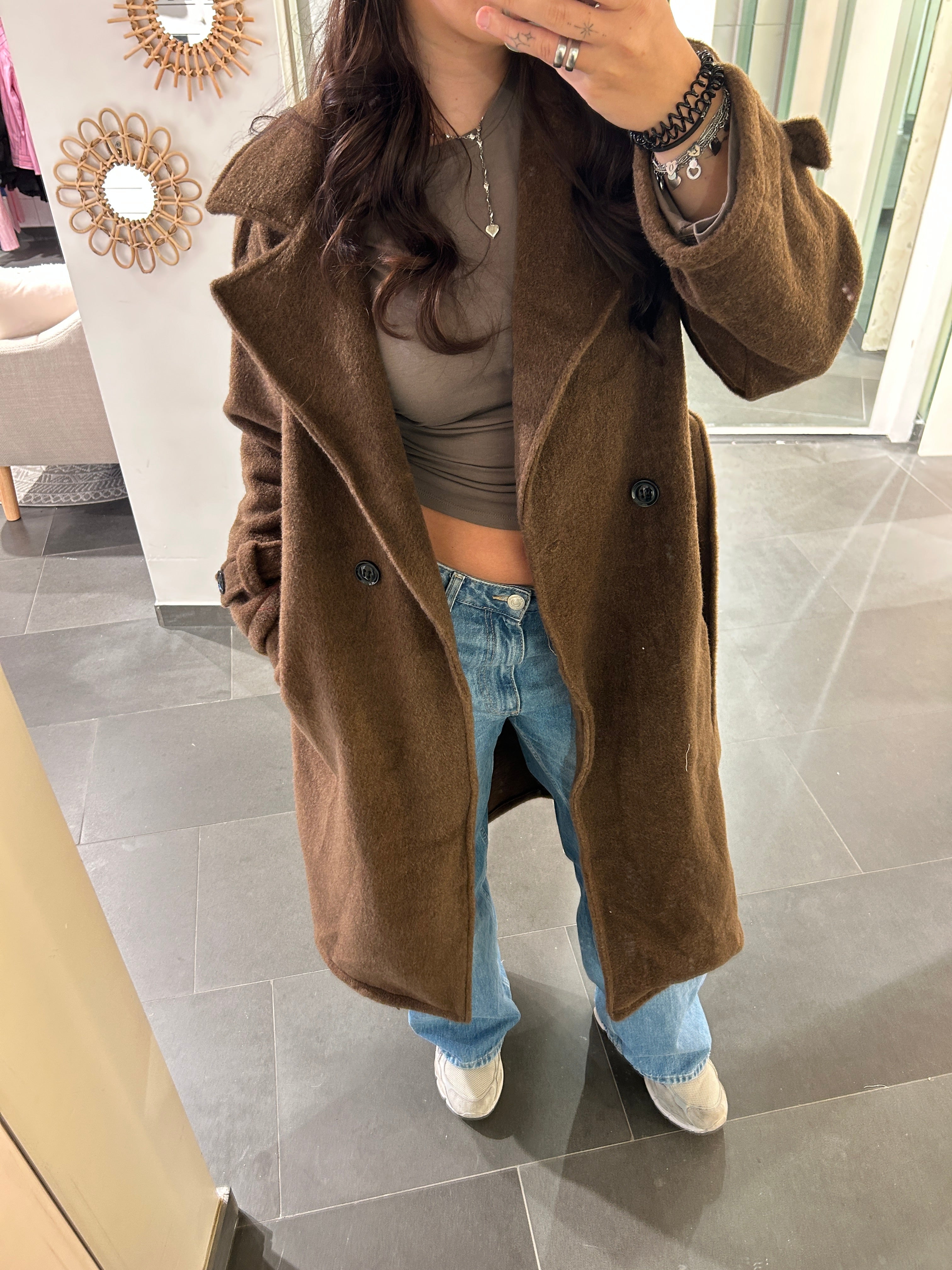 Fluffy Trenchcoat Brown