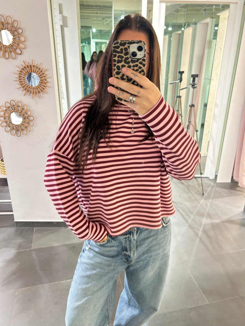 Longsleeve Striped Burgundy/Pink