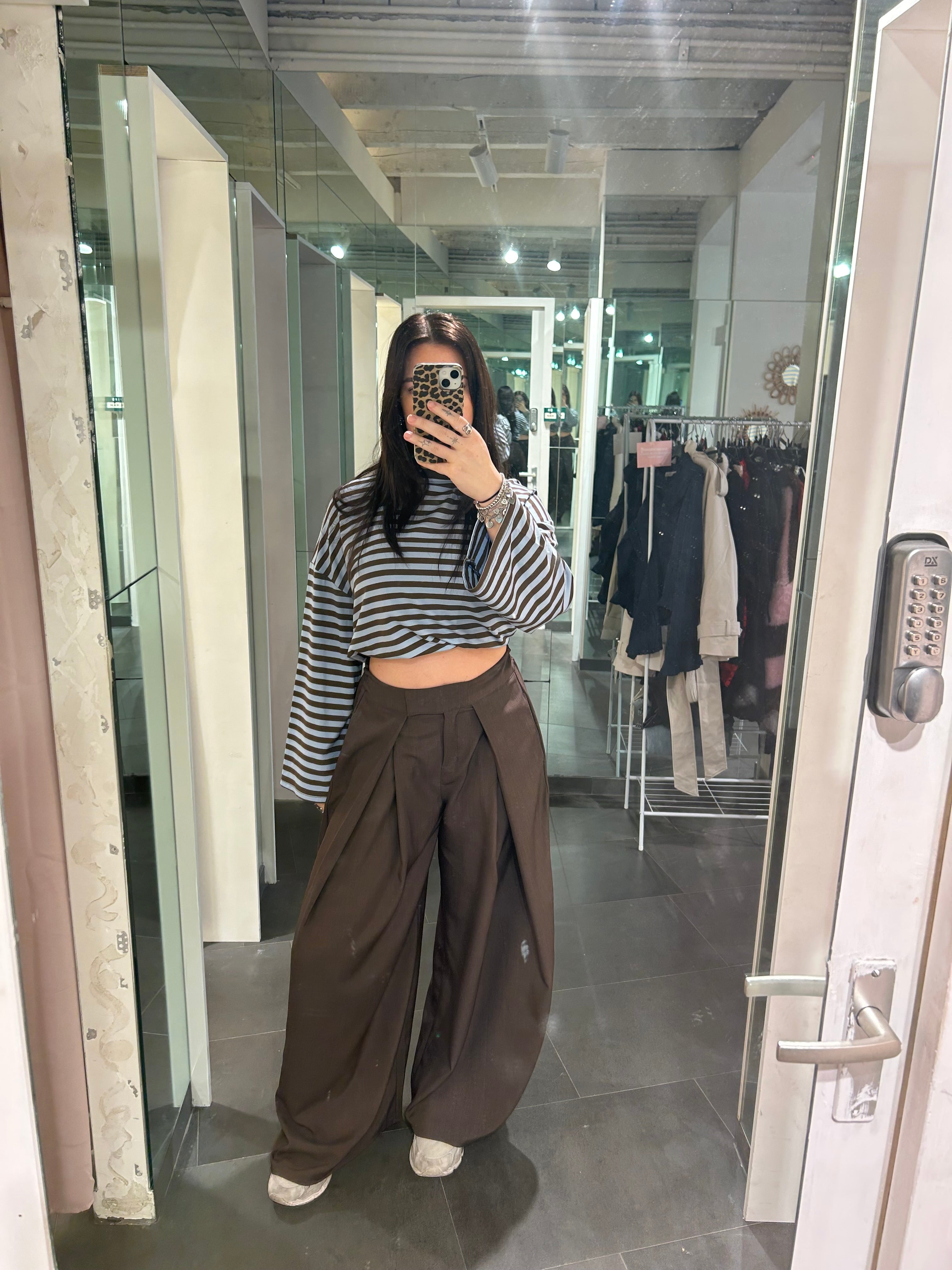 Mavie Wide Leg Pants Brown