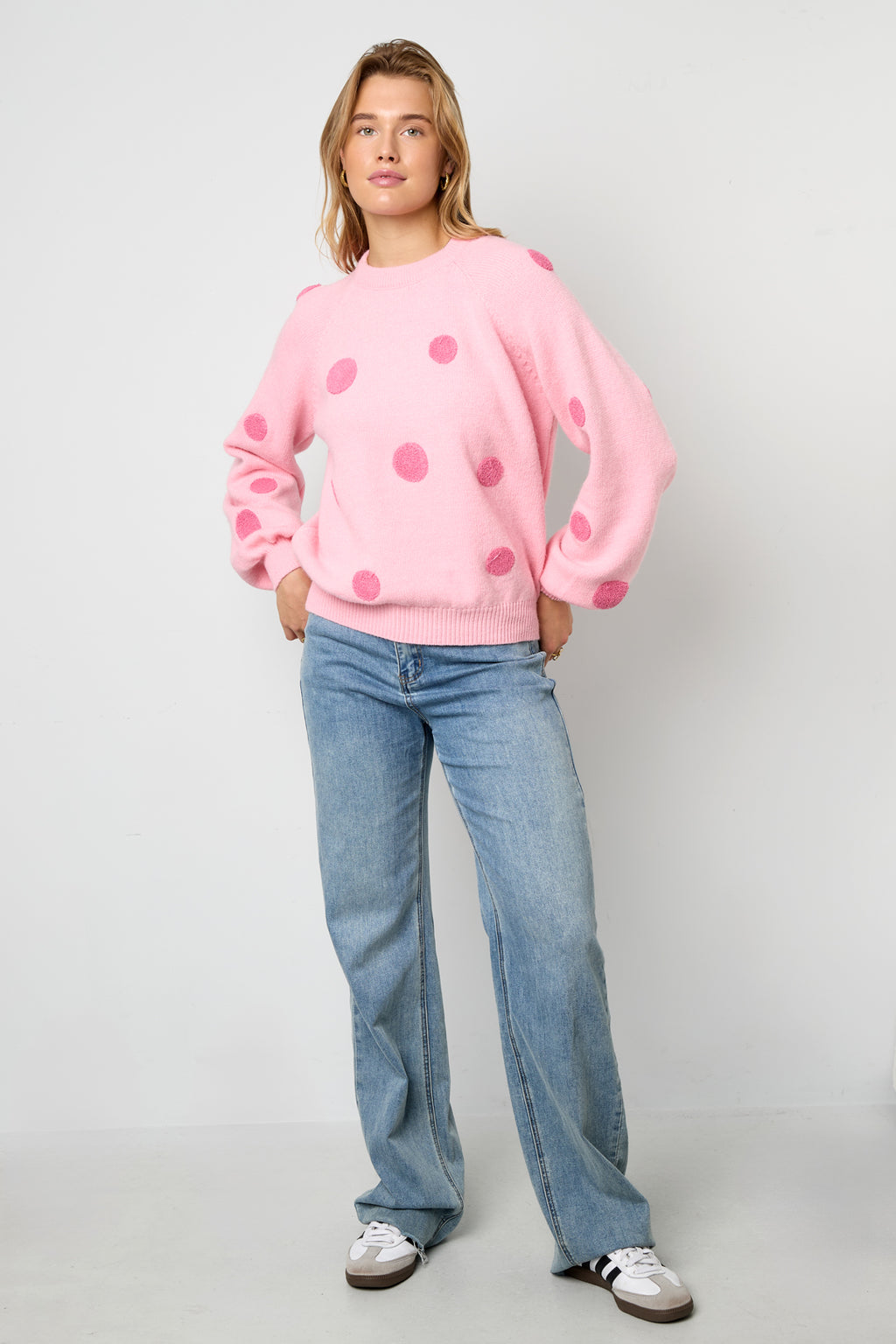 Polyester fiber (polyester) Knit sweaters Polka dots Casual Fall/Winter  Clothes