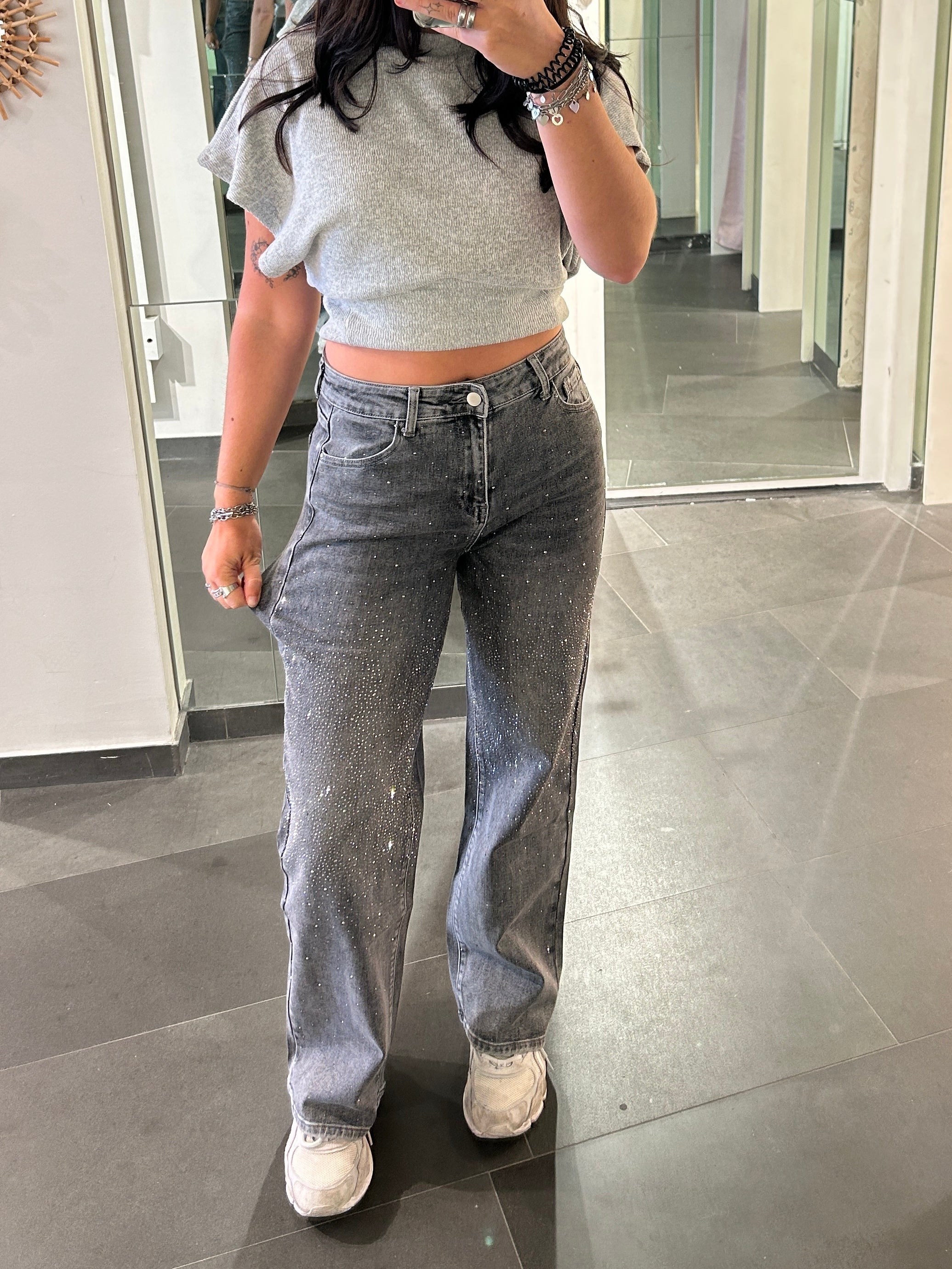 Diamond Straight Leg Jeans Grey