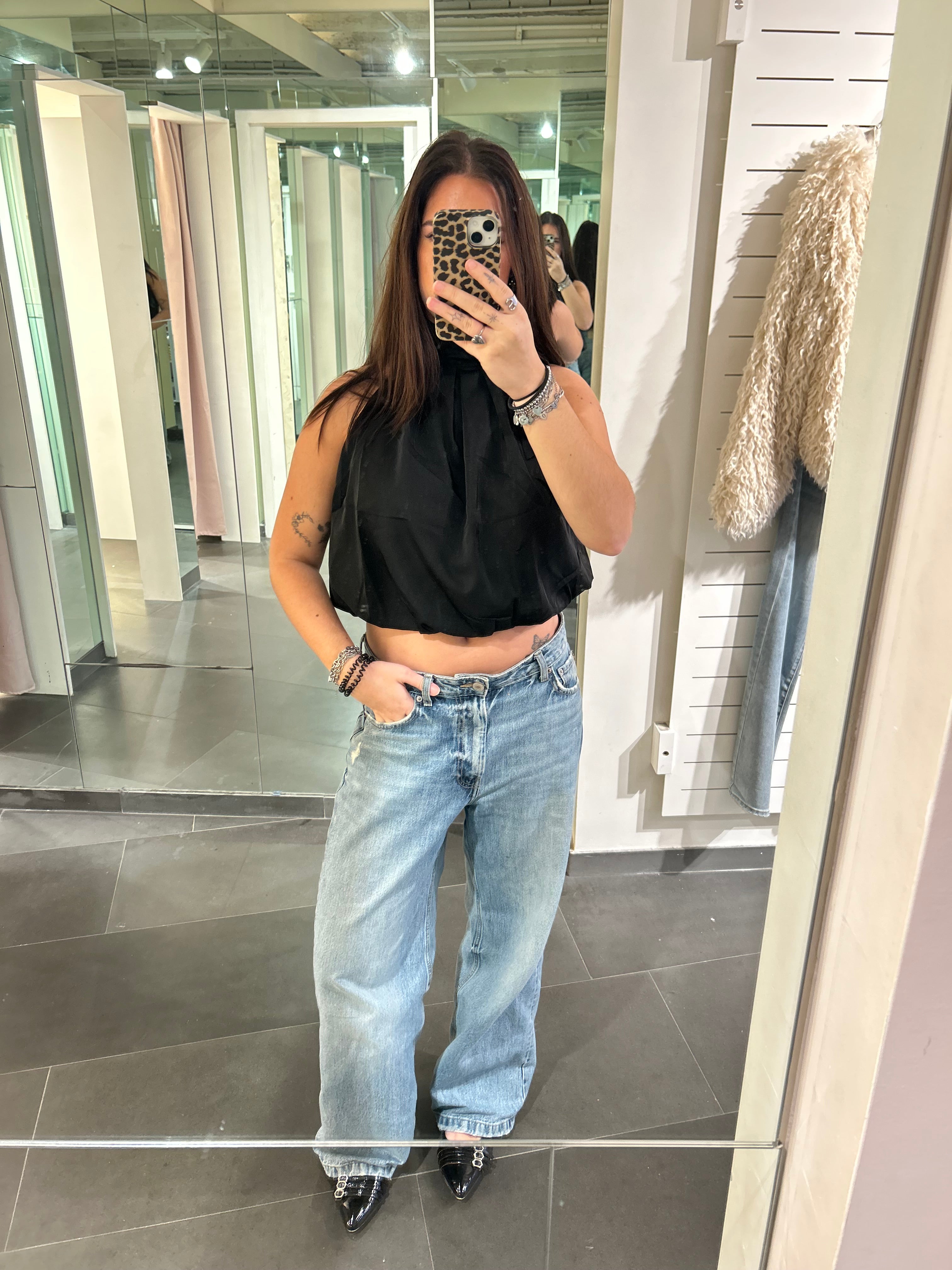 Balloon Bow Top Black