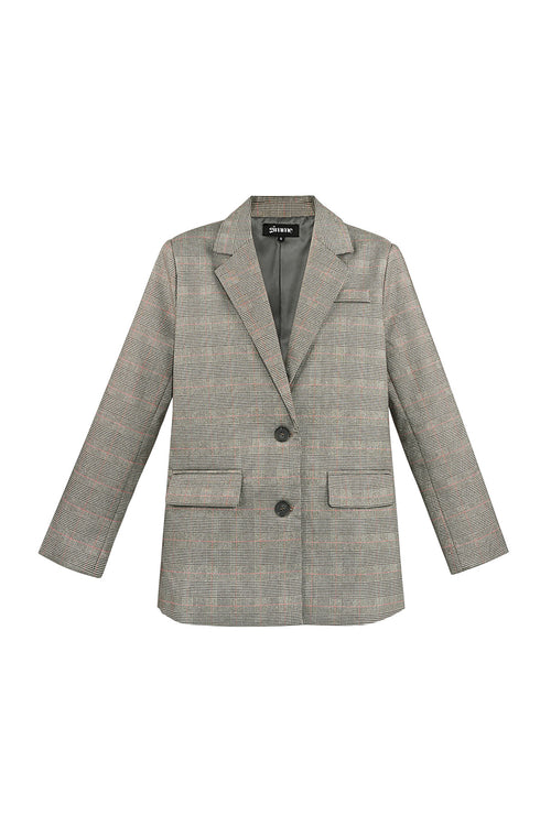 Polyester Fiber Women's Suit Set Conservative Checkered Fall/Winter