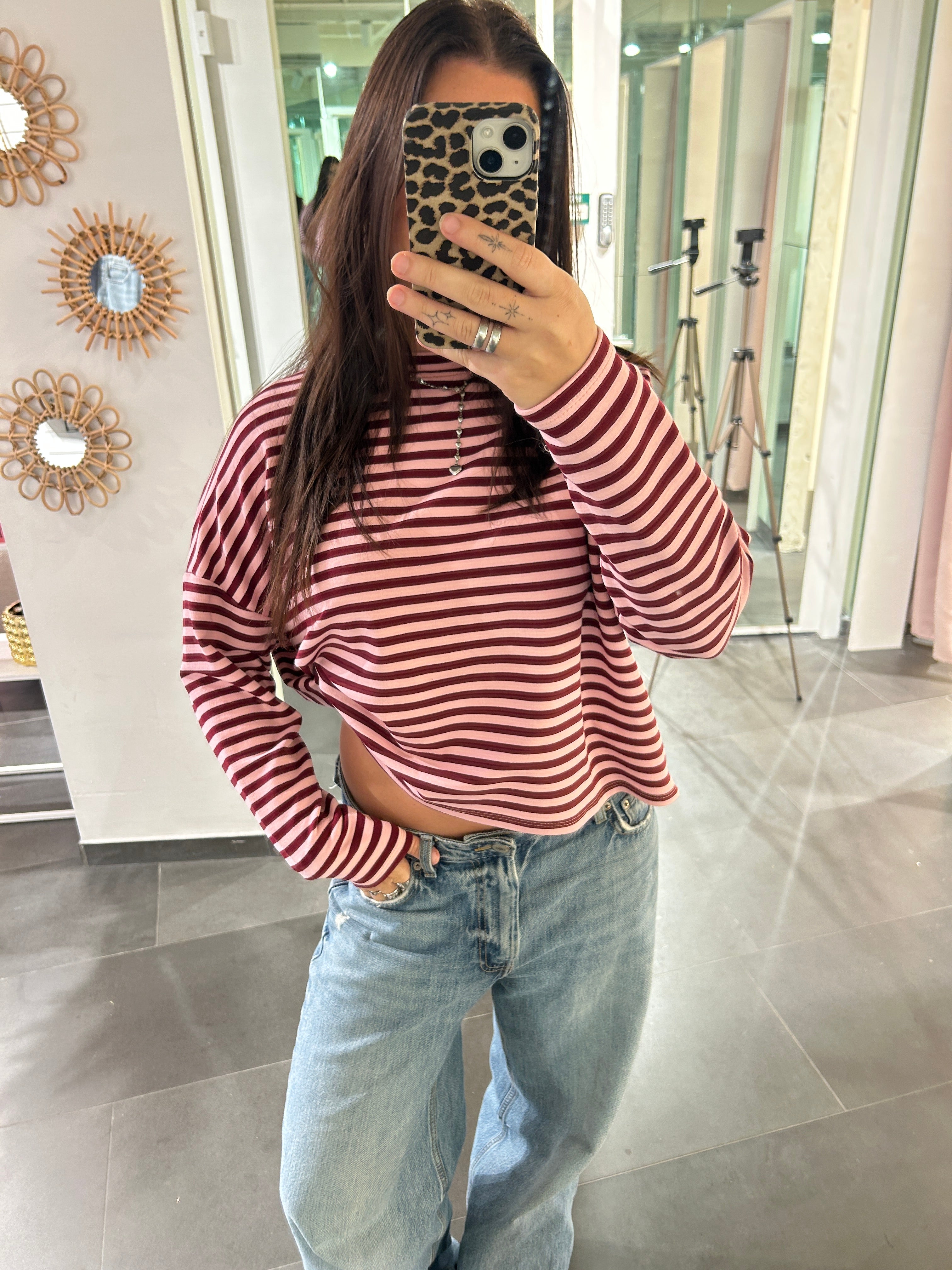 Longsleeve Striped Burgundy/Pink