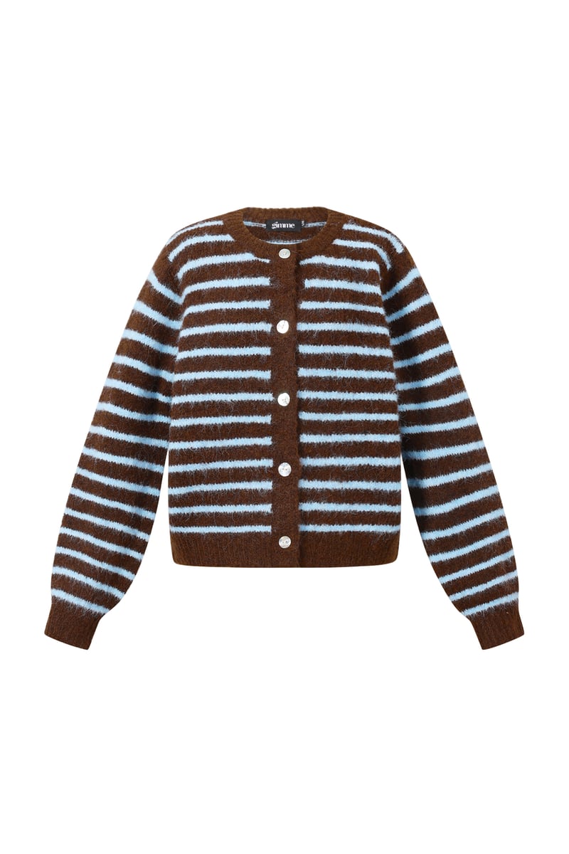 Polyester fiber (polyester) Knit cardigan Stripes Casual Fall/Winter  Clothes