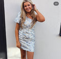 Flora One Shoulder Dress Blue M