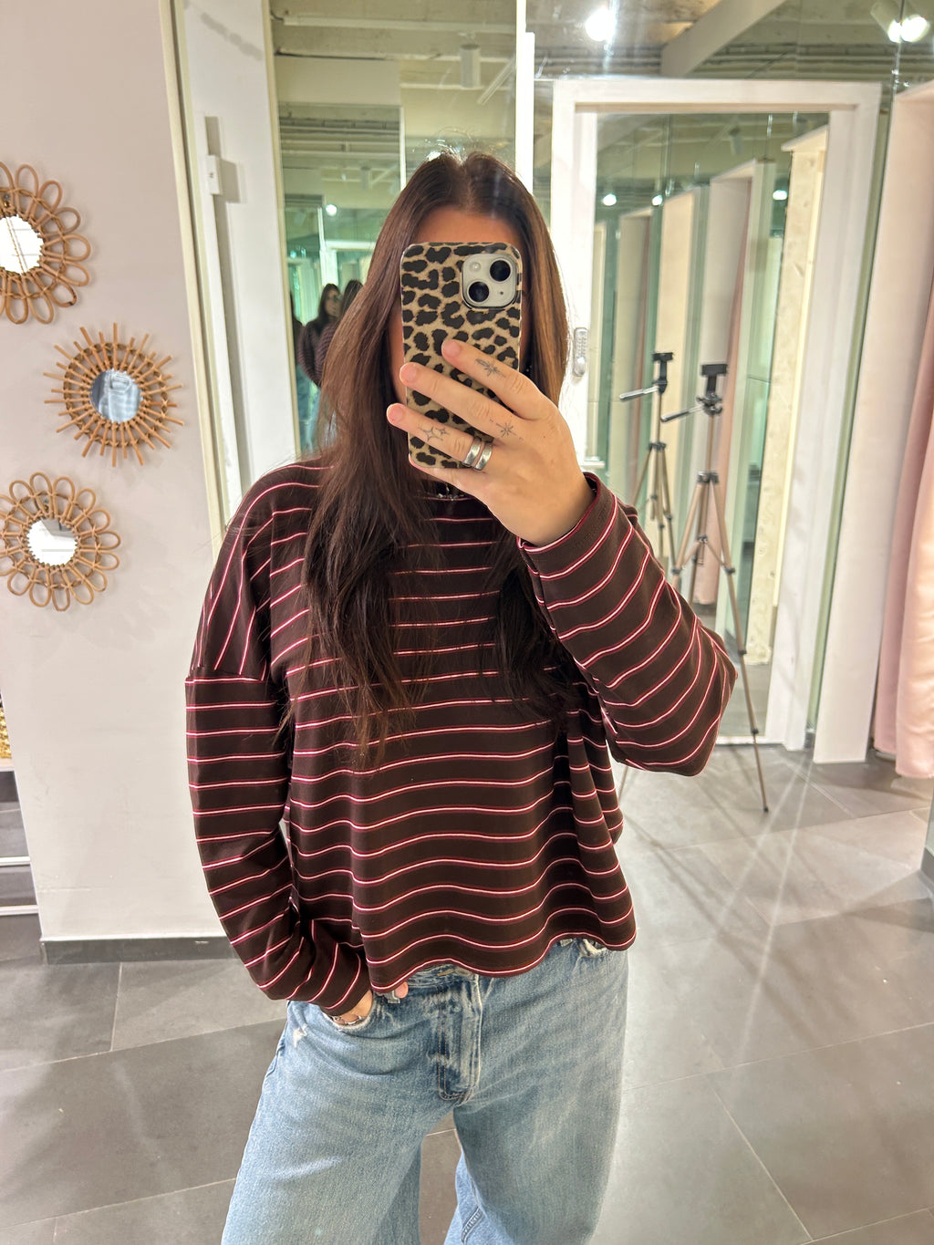 Longsleeve Striped Pink/Brown