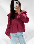 Gaia Blouse Burgundy