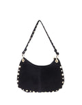 Suede Leather Studs Bag Black