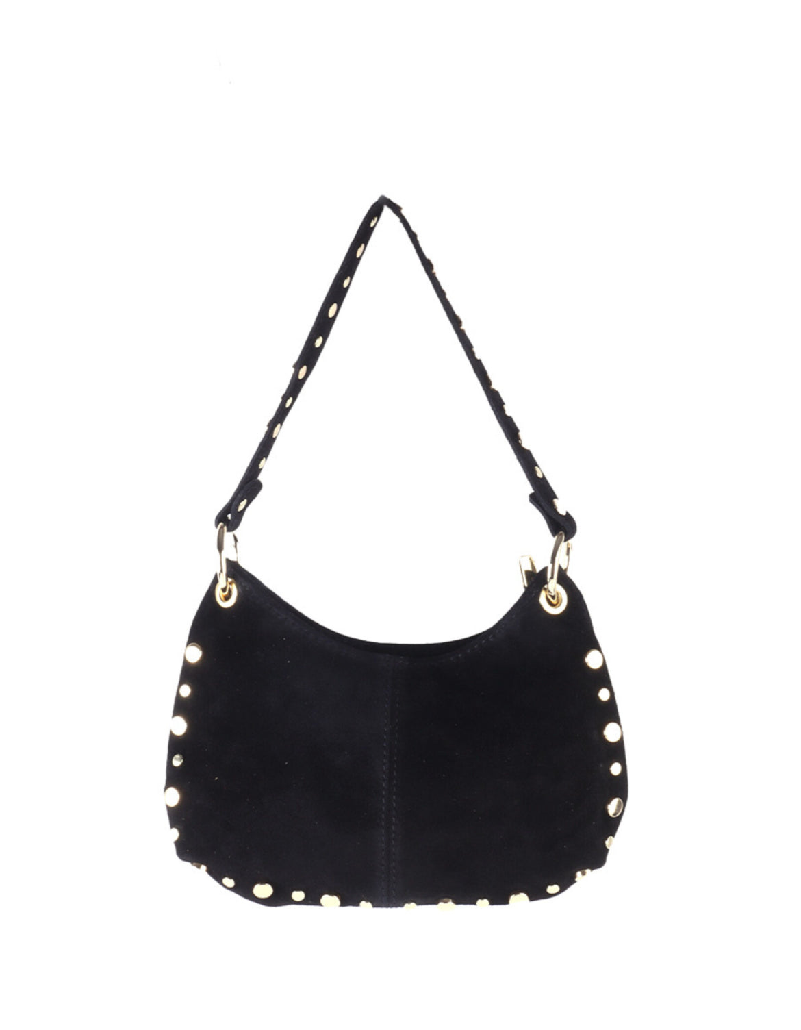 Suede Leather Studs Bag Black