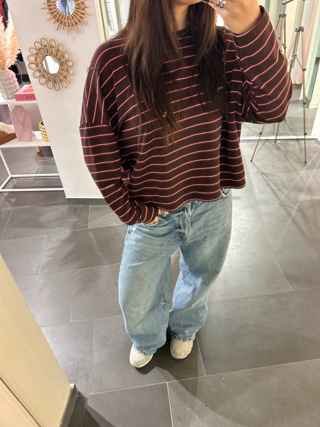 Longsleeve Striped Pink/Brown