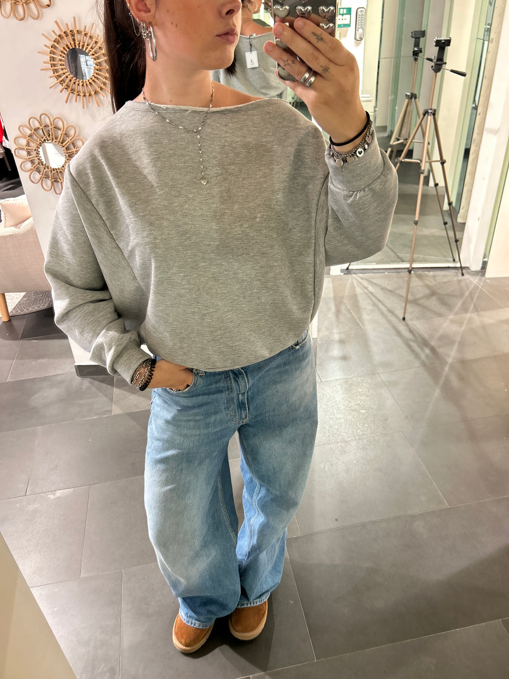One Shoulder Sweater Grey