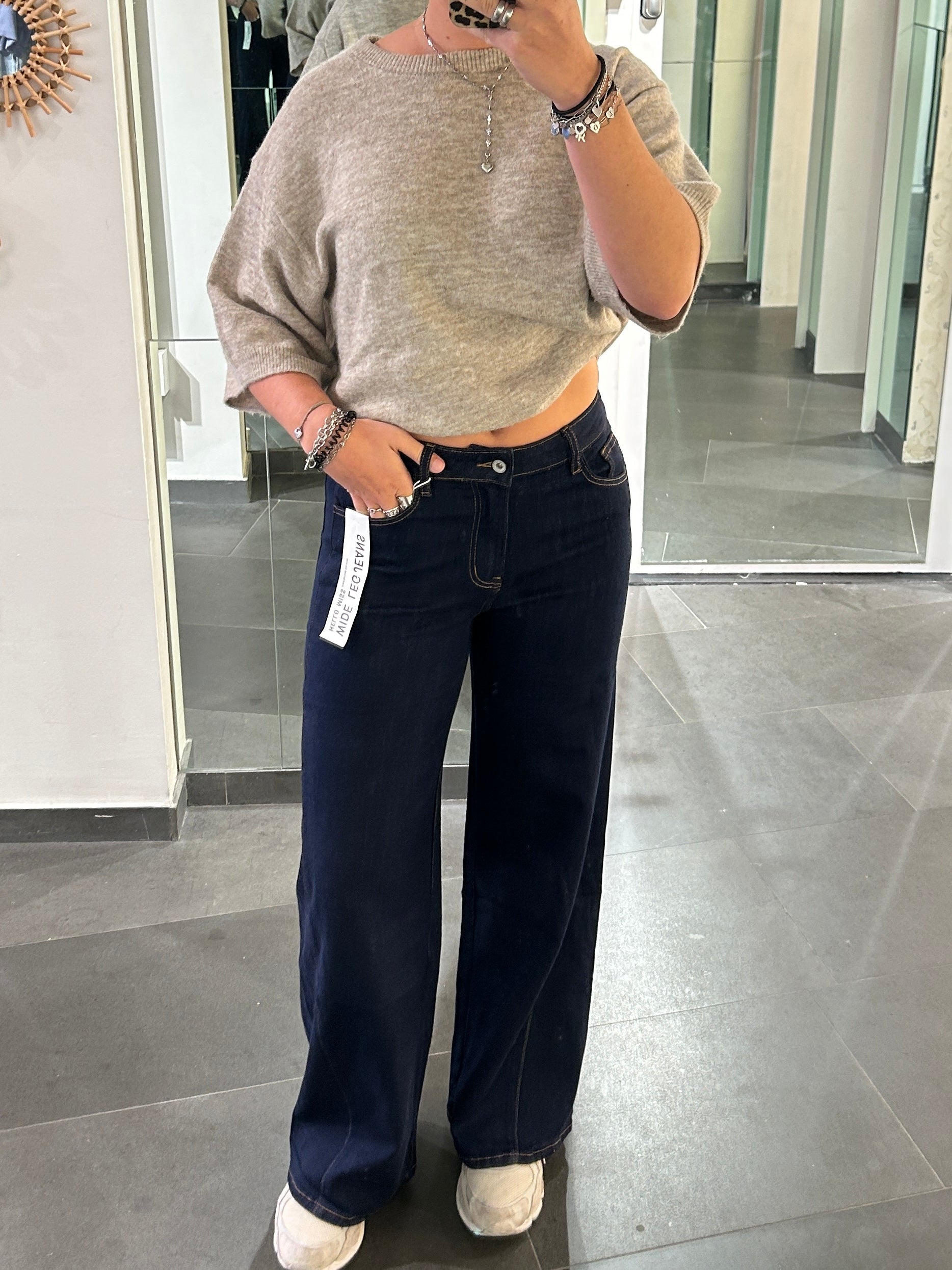 Wide Leg Jeans Dark Blue