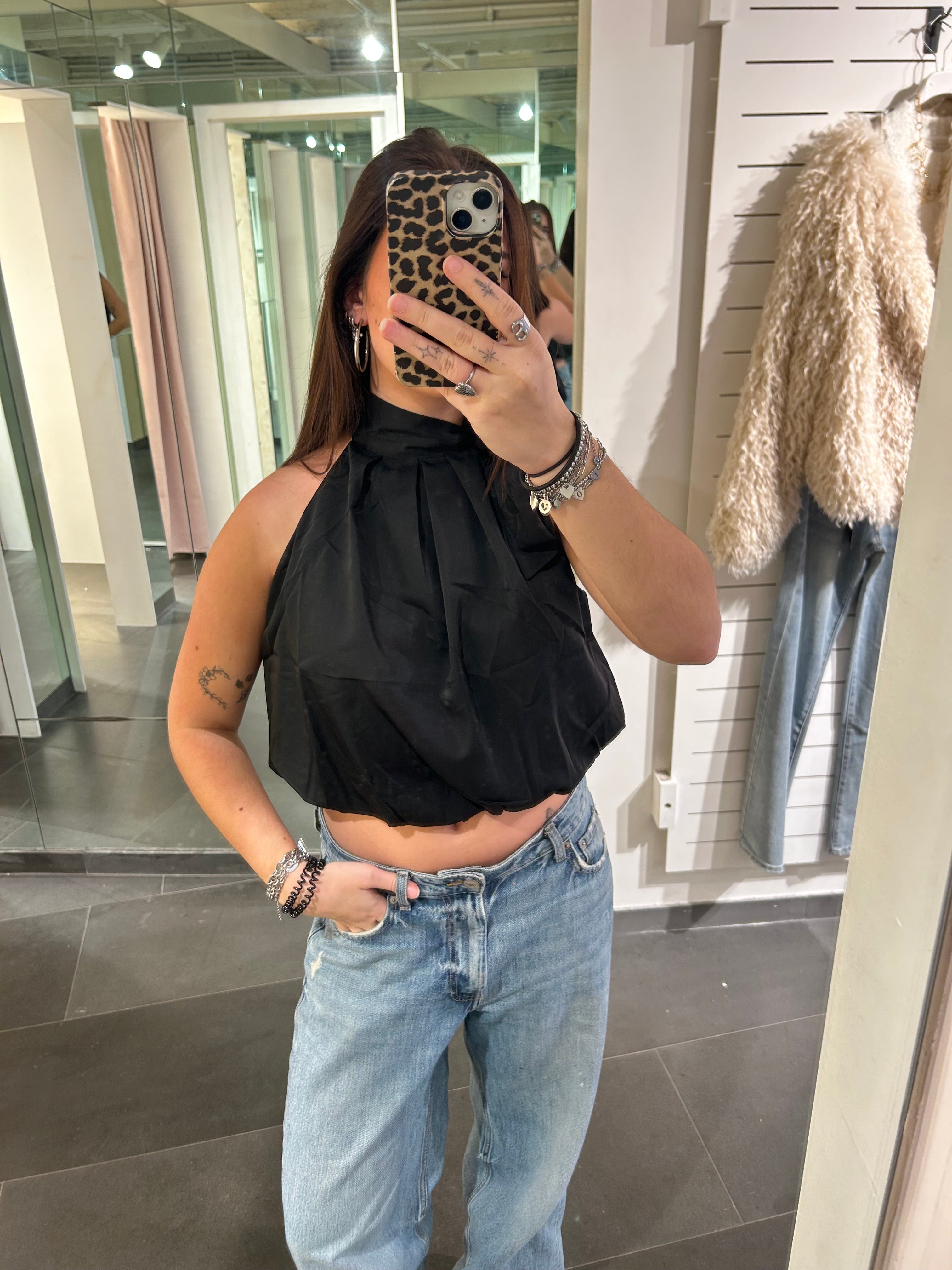 Balloon Bow Top Black