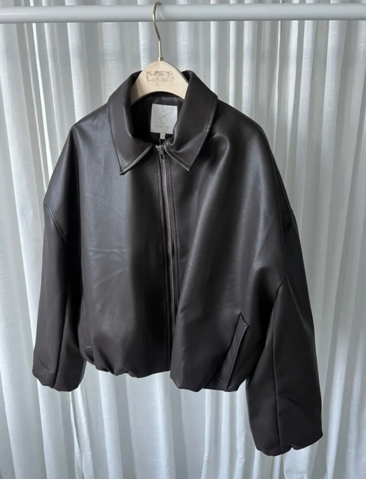 Leather Bomberjacket PU Brown