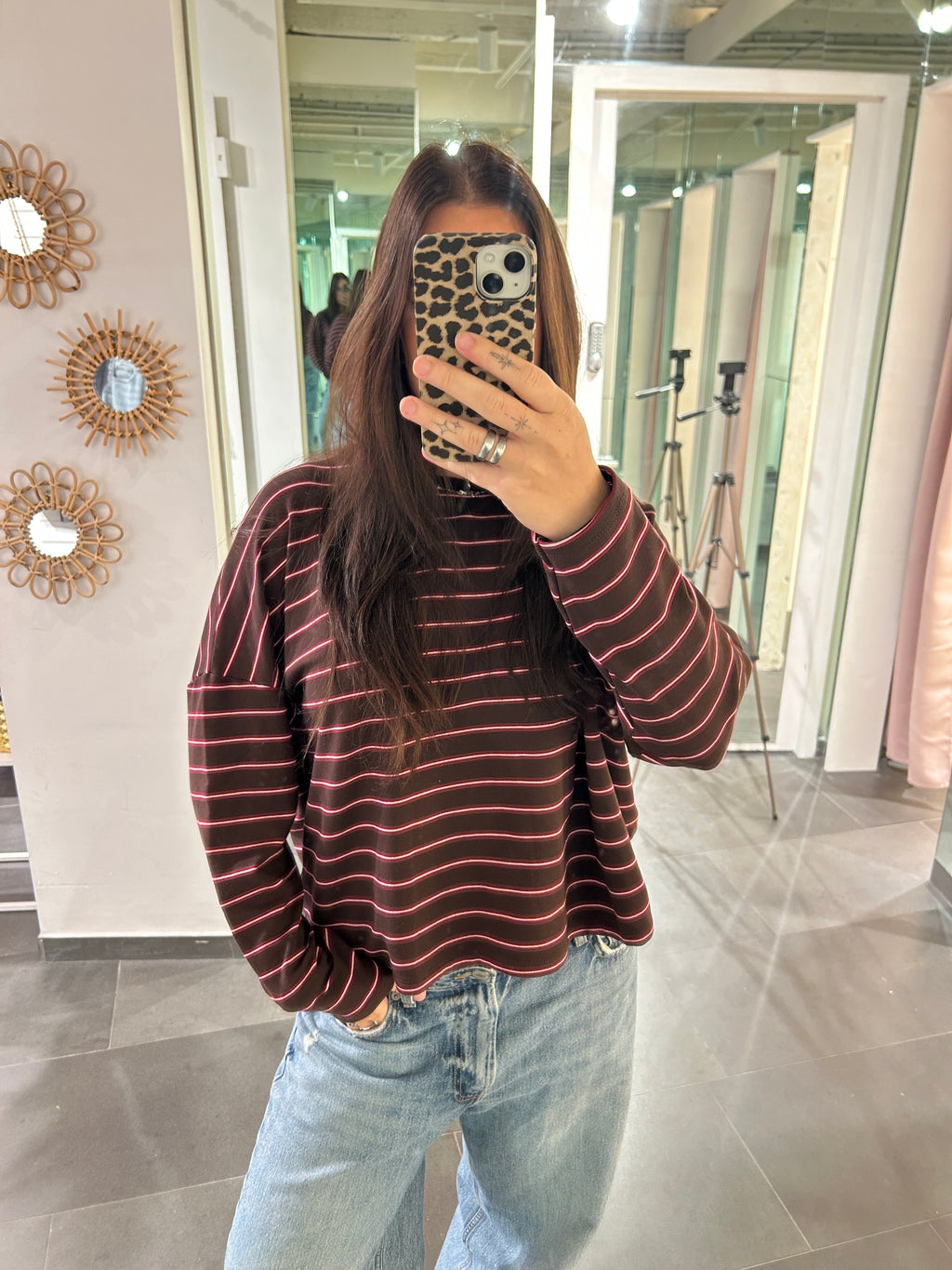 Longsleeve Striped Pink/Brown
