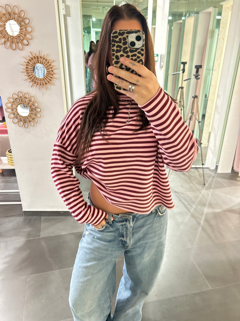 Longsleeve Striped Burgundy/Pink