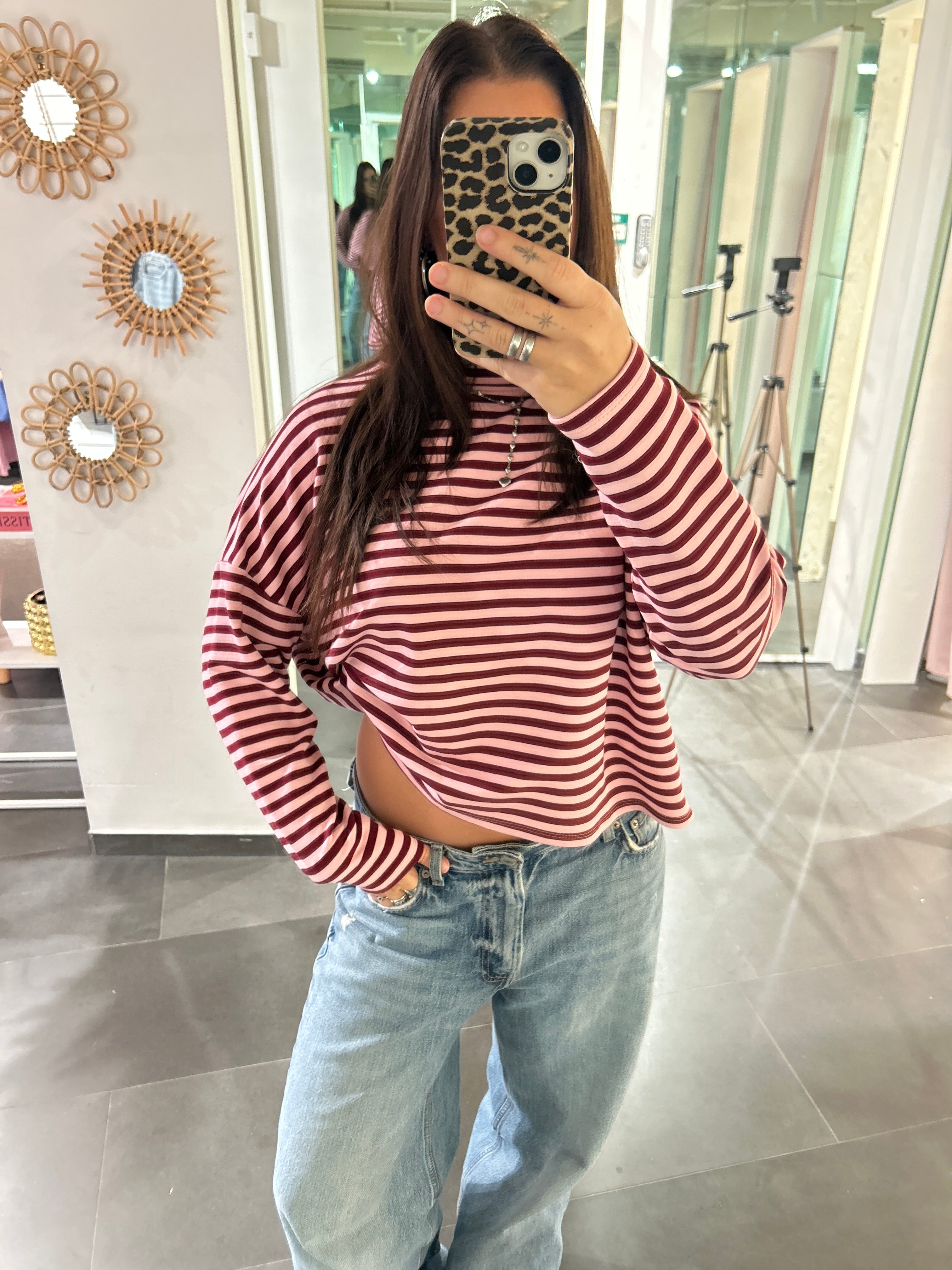 Longsleeve Striped Burgundy/Pink