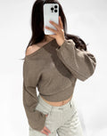 Jane Off Shoulder Sweater Hazelnut