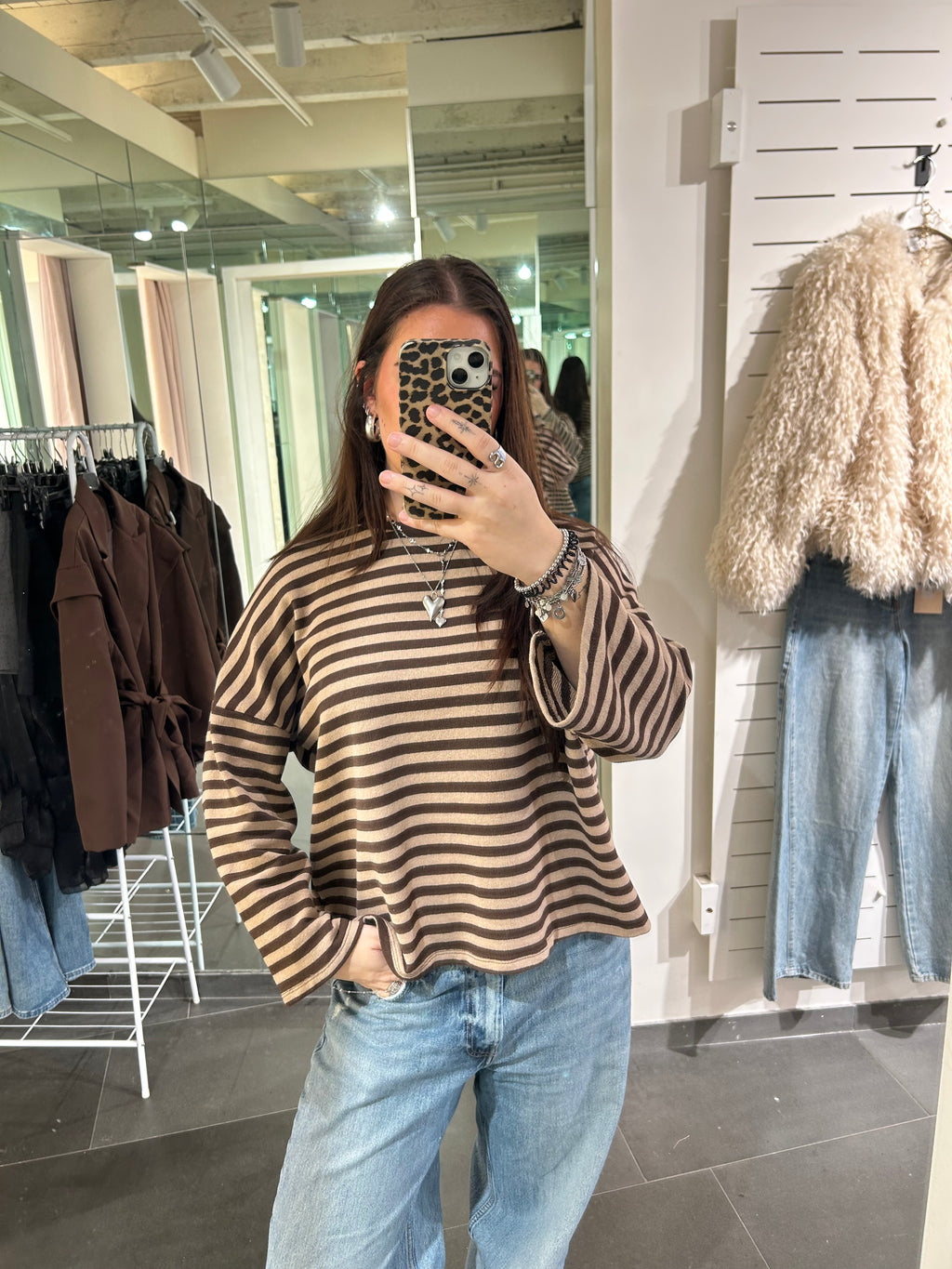 Longsleeve Striped Shirt Brown/Camel