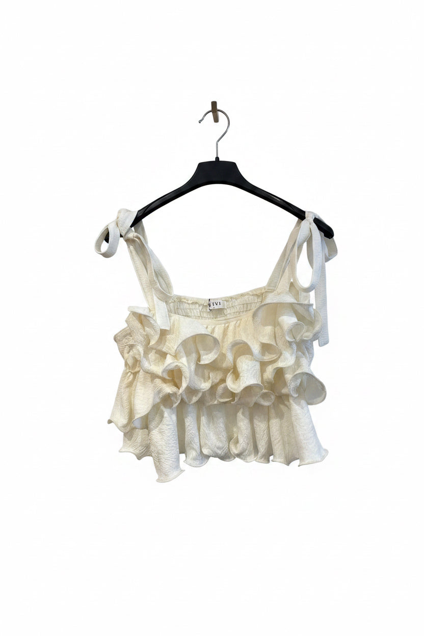 Ruffle Bow Top Yellow