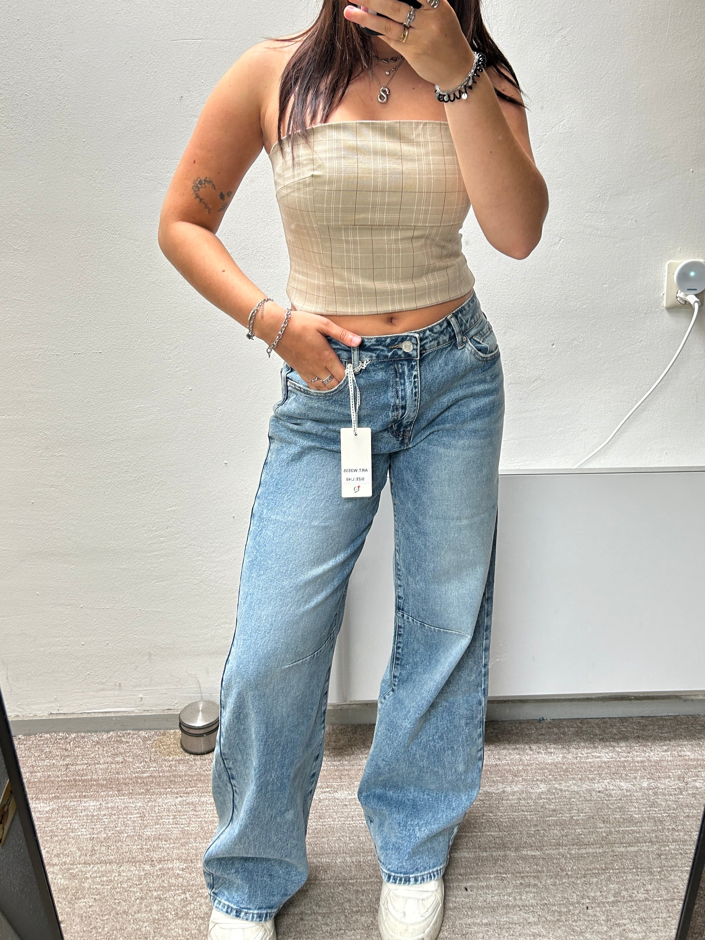 Baggy jeans wide leg mid waist - 