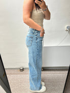 Baggy jeans wide leg mid waist - 