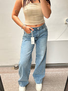 Baggy jeans wide leg mid waist - 