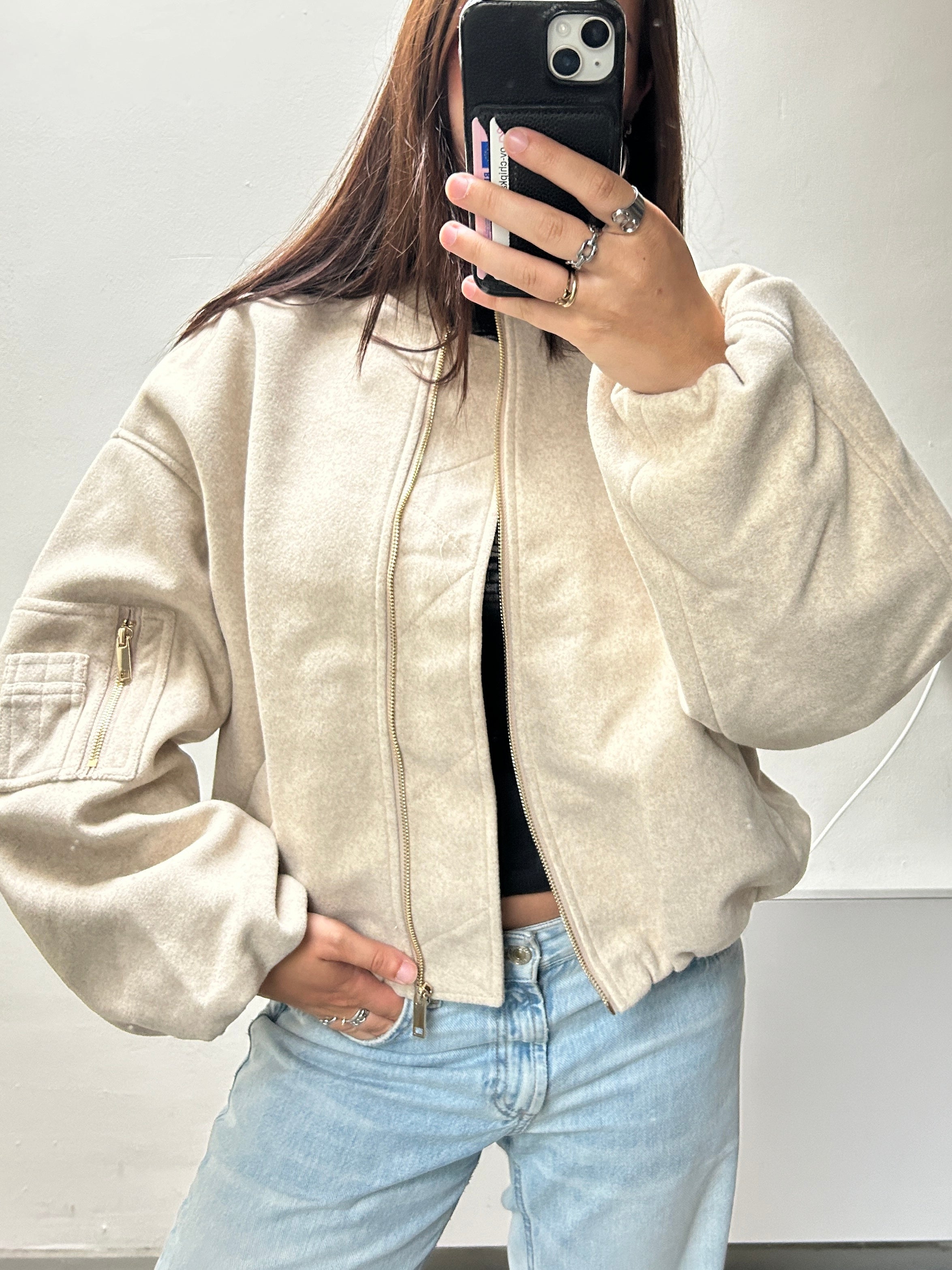 Bomber Jacket Beige - 