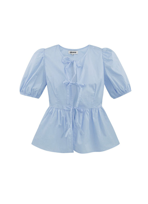 Bow Blouse Light Blue - My Favourites