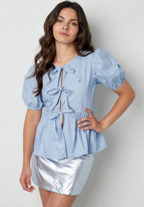 Bow Blouse Light Blue - My Favourites