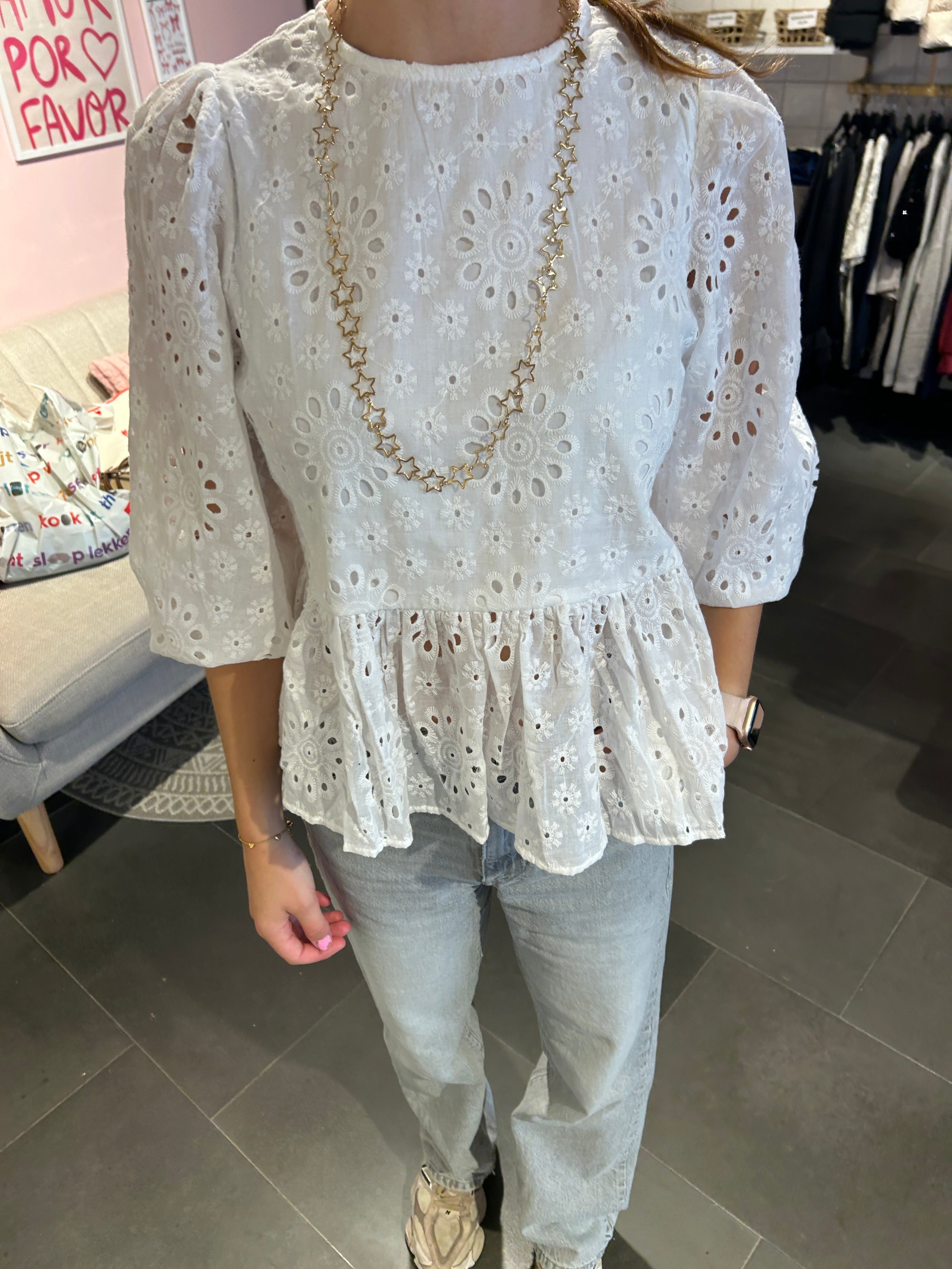 Broderie Blouse White - My Favourites