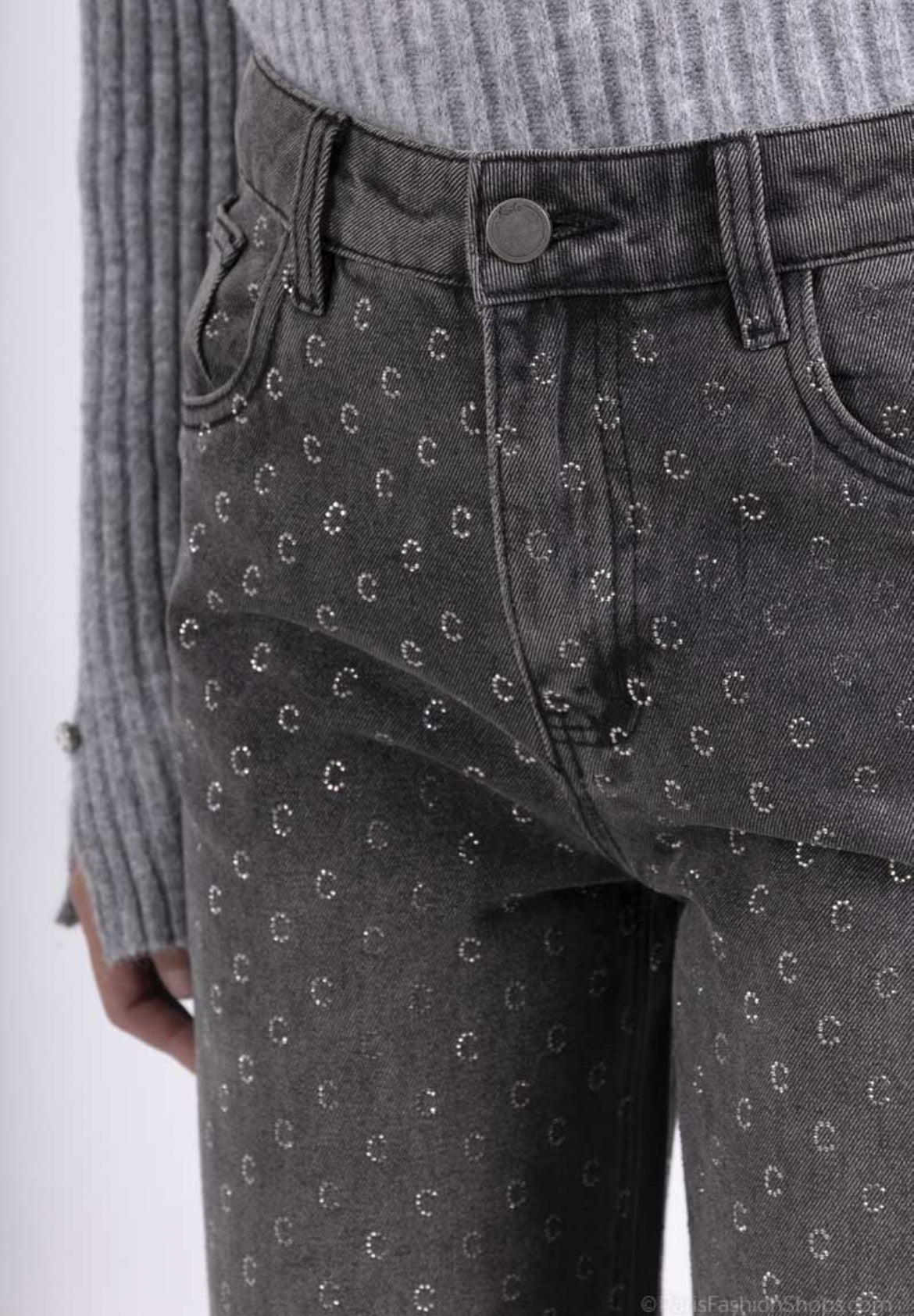 C Denim Glitter Wide Leg Jeans - My Favourites