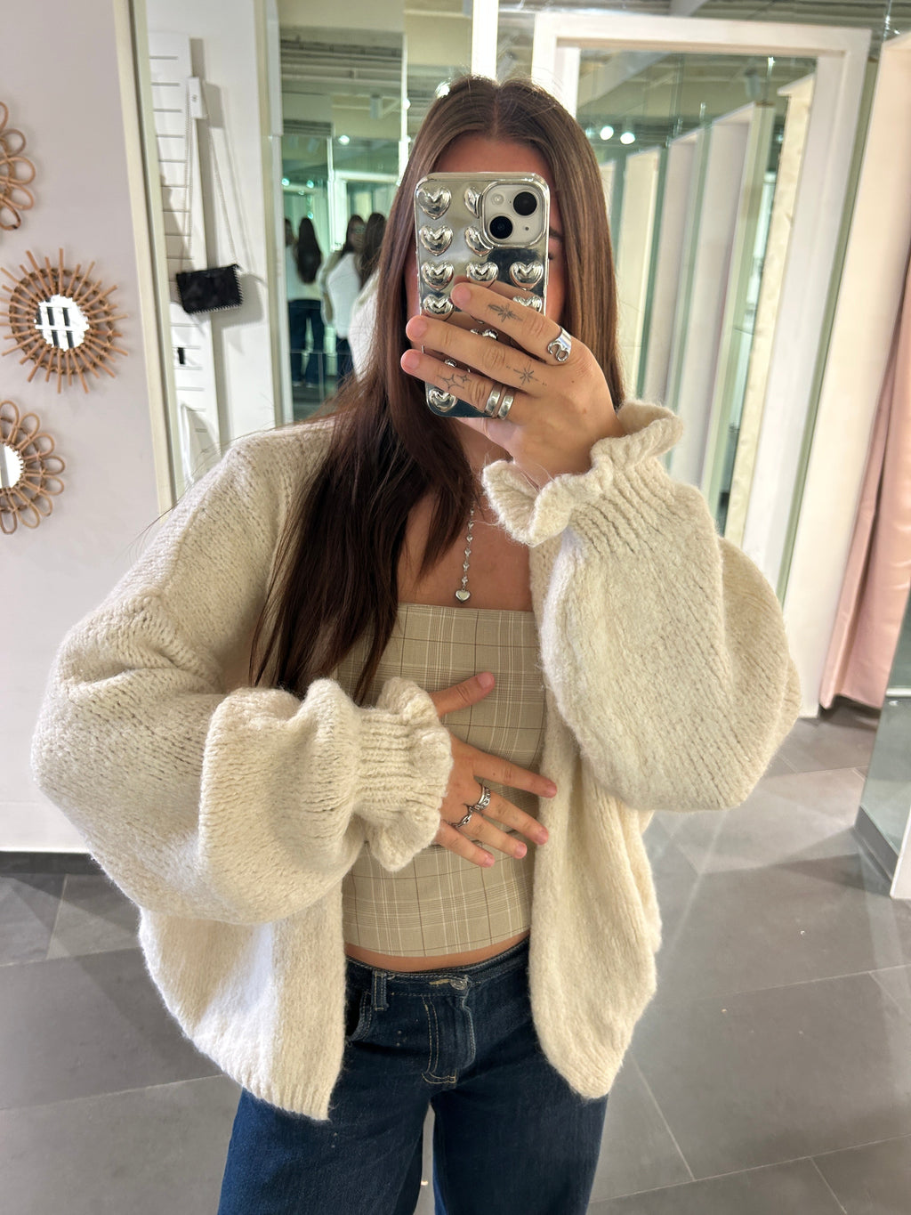 Cardigan Ruffle Beige - My Favourites