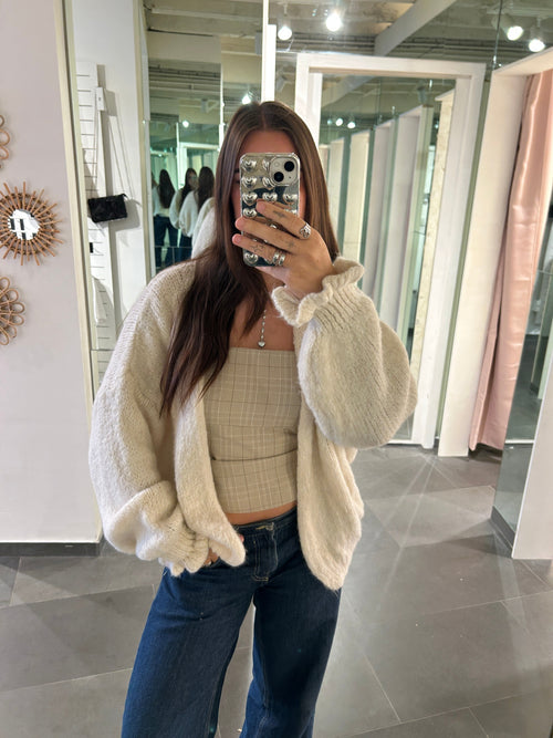 Cardigan Ruffle Beige - My Favourites