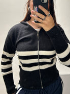 Cardigan Striped Black - My Favourites