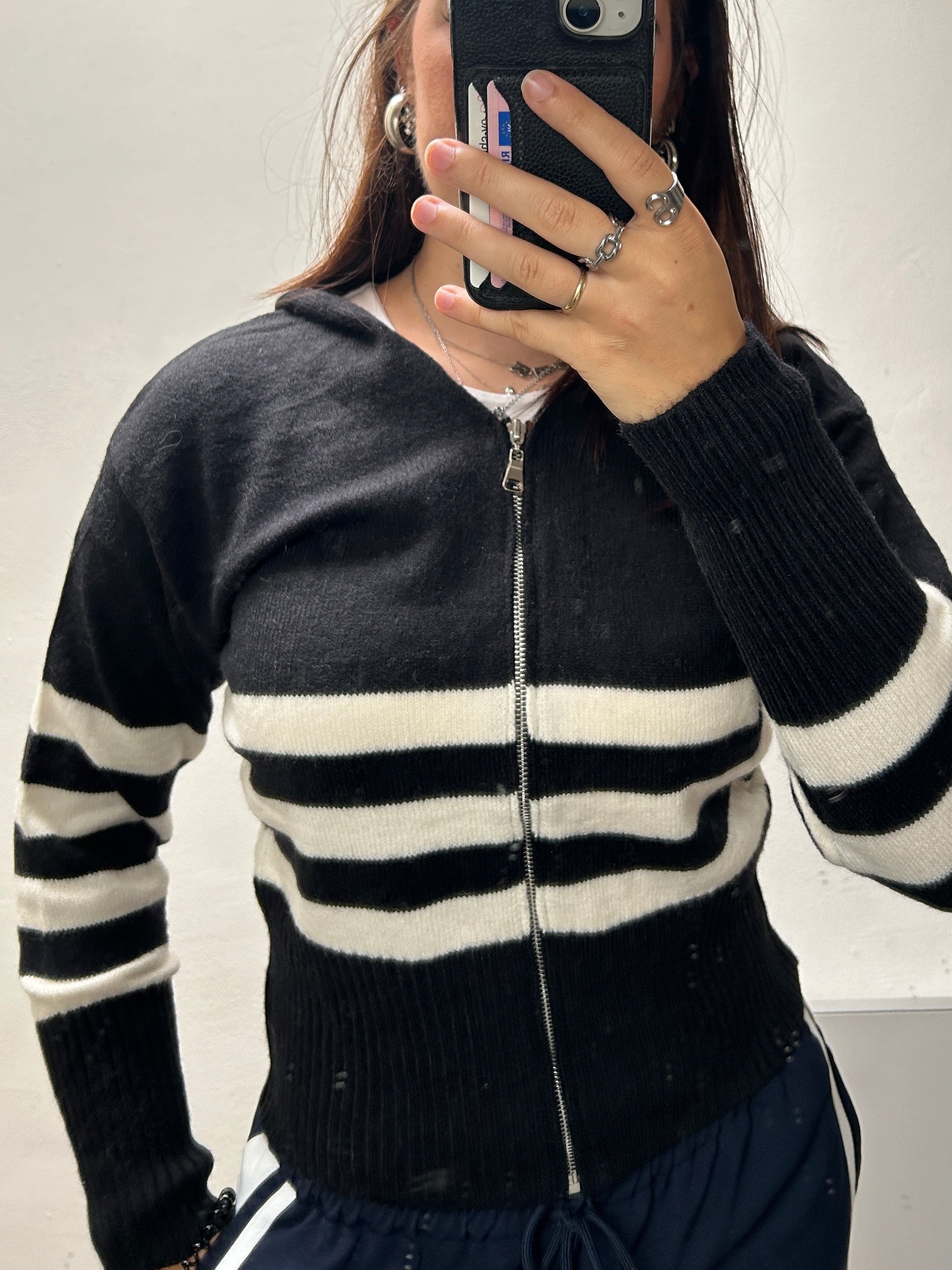 Cardigan Striped Black - 