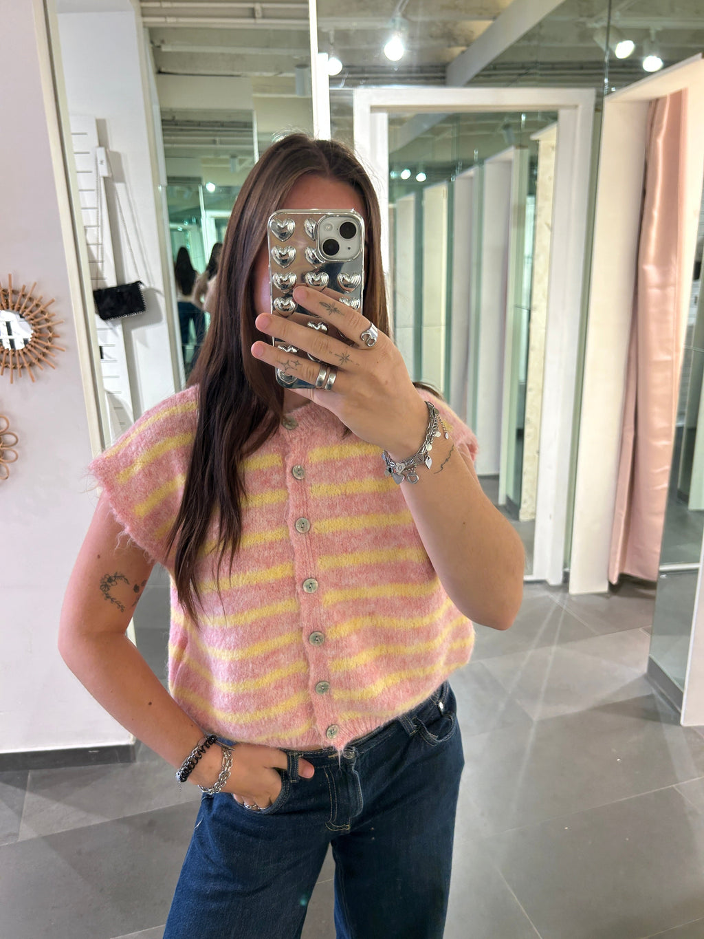 Cardigan Striped Pink/Yellow - My Favourites