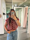 Cardigan Striped Red/White - My Favourites