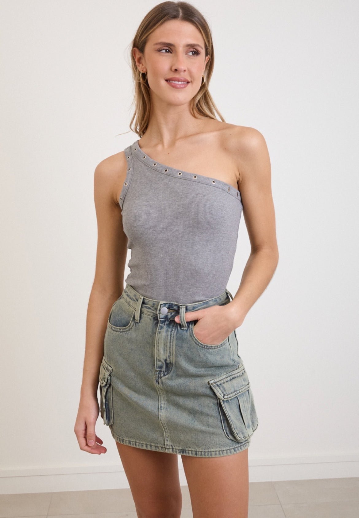 Cargo Skort Washed Denim - 