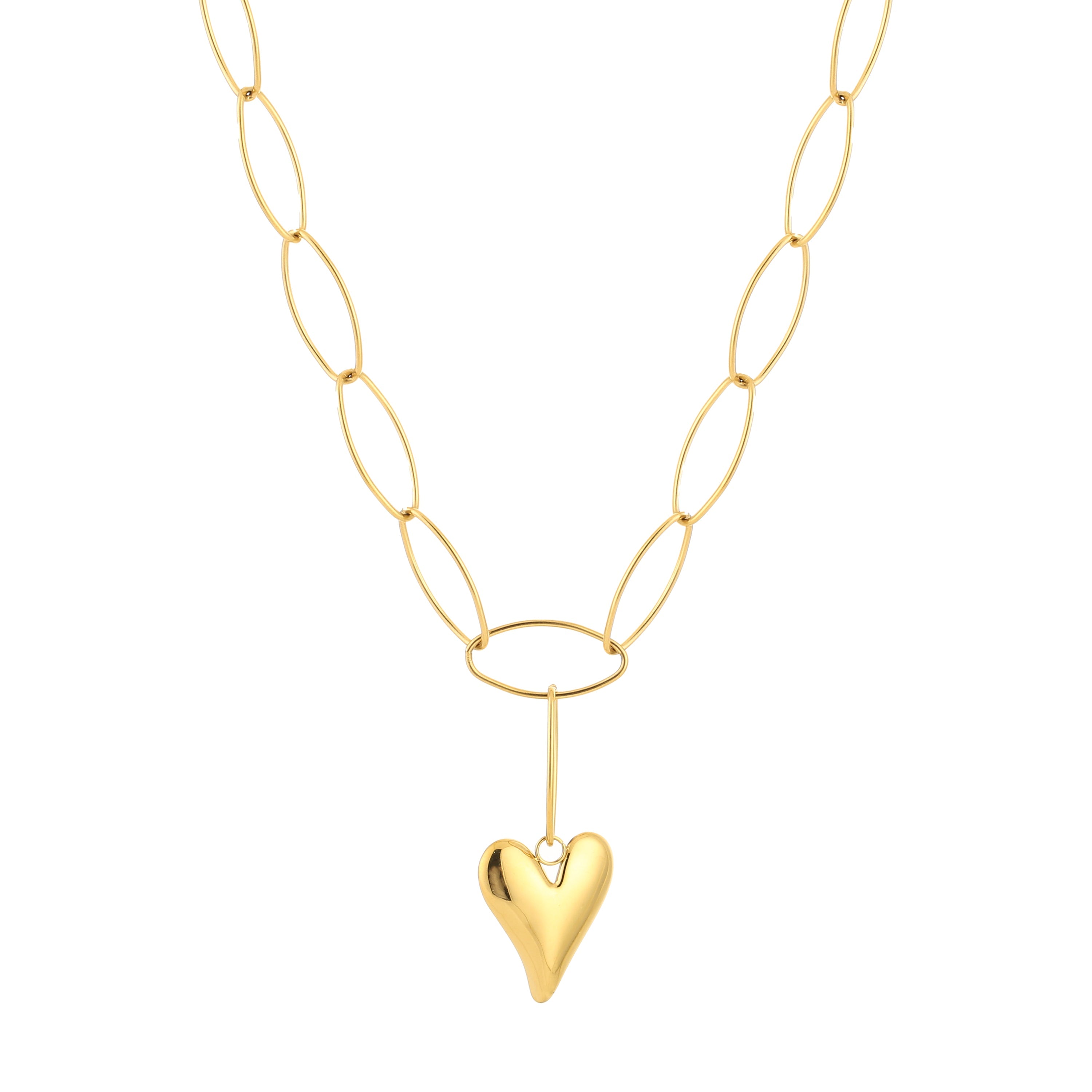 Chain Heart Charm Ketting - 